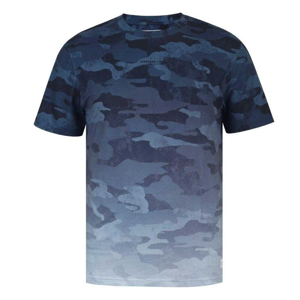 Firetrap Mens Sub All-Over Print T-Shirt / Navy